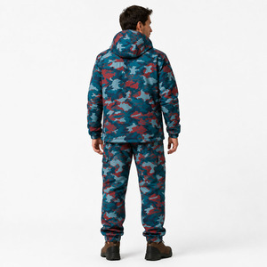 Survêtement coupe-vent Y2K streetwear personnalisé à imprimé camouflage pour homme – Coupe régulière, imperméable, idéal pour l'extérieur en hiver - Product Image 5