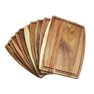 Planche à découper rectangulaire en bois d'acacia durable de 2,0 cm d'épaisseur avec rainure pour jus, pour petit-déjeuner/collation, compatible lave-vaisselle, stock local USA - Product Image 4