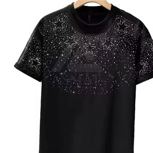 ออกแบบโลโก้ของคุณเอง เสื้อยืดผู้ชายประดับเพชร เสื้อผ้าออกกำลังกาย ดีไซน์ล่าสุด เสื้อยืดผู้ชายประดับเพชร - Product Image 2