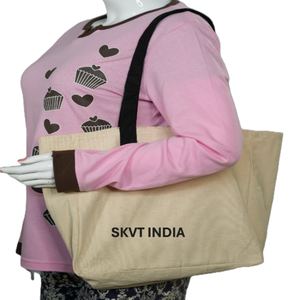 Sac fourre-tout 100 % coton biologique de haute qualité, écologique, réutilisable, en toile vierge, avec logo personnalisé imprimé, pour supermarché - Product Image 5