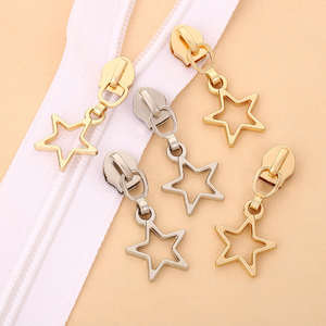 Tête de fermeture éclair métallique détachable en forme d'étoile à cinq branches évidée, accessoires pour sacs et costumes, livraison gratuite - Product Image 4