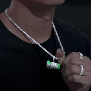 จี้รถรูปทรงหยดน้ำสีเขียว Luxira Jewels ประดับด้วยมอสซาไนต์ เงินแท้ 925 ชุบโรเดียม สไตล์ฮิปฮอป เหมาะสำหรับทุกเพศทุกวัย ใส่ได้ทุกวัน หรือในงานปาร์ตี้ พร้อมใบรับรอง - Product Image 4