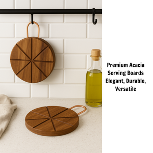 Planche à découper en bois d'acacia avec poignée, planche à découper en bois pour la cuisine, pour servir la viande et les légumes, style rustique - Product Image 3