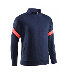 Pantalones Deportivos Azul Marino para Hombre con Detalles en Coral, Bolsillos Laterales, Cintura Elástica, Largos, Transpirables, de Poliéster, para Otoño - Product Image 5