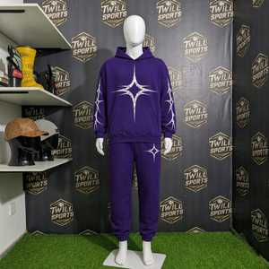 Sweat à capuche tendance pour homme en polyester/coton de haute qualité, avec blocs de couleur, broderie, poche avant, grande taille, décontracté et à la mode pour l'hiver - Product Image 5