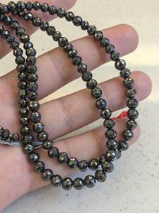 Perles Rondelles en Diamant Noir Naturel Facettées AAA 6mm, Fil de 16 Pouces, Perles Libres Certifiées par un Certificat Tierce Partie, Modèle 1011, Vente en Gros - Product Image 4