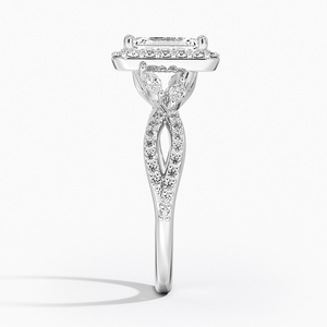 BOJ <b>Ring</b> 0123 <b>Emerald</b> Cut 925 <b>Silver</b> Luxe Floral Prong Setting Solitaire Diamond <b>Ring</b> 2ct D Color VVS1 Moissanite GRA Certified - Product Image 3