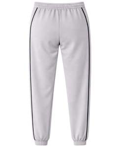 Conjunto deportivo informal de dos piezas para mujer, color gris claro, con chaqueta con cremallera y pantalones tipo jogger, con ribete en contraste negro. - Product Image 4