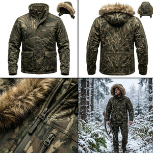 Custom Logo Printed Summer <b>Waterproof</b> <b>Camo</b> Hunting <b>Jacket</b> Silent Tricot Nylon Lined Mens Tactical Sports Wear OEM - Product Image 6