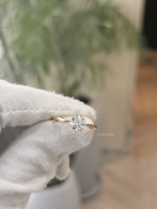 Bague de fiançailles solitaire en or massif avec diamant rond de laboratoire de qualité supérieure, taille tulipe, 1,80 carat VS EF, cadeau pour femme, bijoux - Product Image 4