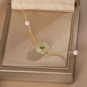 Collar de Perlas de Plata 925 de Estilo Retro de Alta Calidad, Collar de Jade Natural de Hotan con Pequeñas Flores de Ciruelo, Collares de Cuentas de Moda - Product Image 3