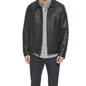 2026 New Arrival <b>Men's</b> Solid Casual <b>Leather</b> Jacket Stand Eco-Friendly Breathable High Quality Material Wholesale Price Winter - Product Image 2