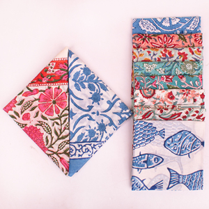 Premium Colorful Floral Handprinted Cotton Square Bandana Lightweight Eco-Friendly Breathable <b>Tie</b> <b>Back</b> Scarf Stylish Head Wrap - Product Image 1