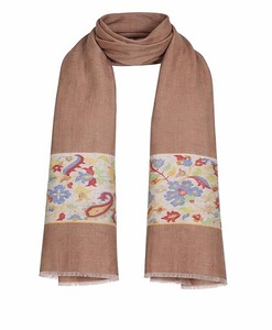 Châle en cachemire et laine fine VIC pour femme, usage quotidien hivernal, élégant, bordure florale tissée, doux, chaud, de qualité supérieure, 70x200cm - Product Image 1
