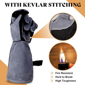 Gants de soudage en cuir ignifuges personnalisables avec logo et tailles, protection des mains, évacuation de l'humidité, absorption des chocs - Product Image 4