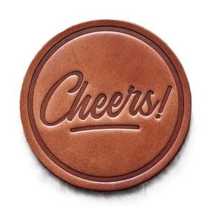 Stylish Faux Leather Coasters Embossed Pattern Waterproof Durable <b>Table</b> <b>Protectors</b> With Holder For Hotels Bars Cafes Tableware - Product Image 4