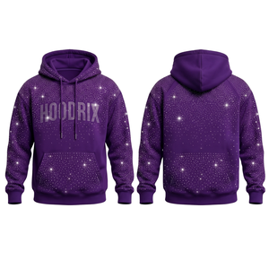 เสื้อฮู้ดดี้ปักลายเพชรแบบขายส่ง รับทำตามสั่ง งานปักแบบ Hotfix เสื้อผ้ากีฬา แฟชั่นสตรีทแวร์ สั่งซื้อจำนวนมากได้ MOQ ต่ำ รับทำโลโก้ ODM - Product Image 1