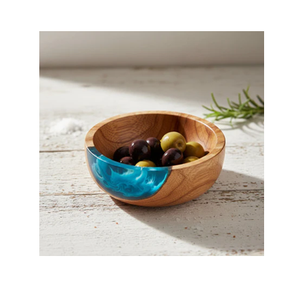 Bol de service en bois et résine, pour fruits et aliments, accessoires de table, fabrication artisanale, couleur personnalisée et meilleur prix - Product Image 1