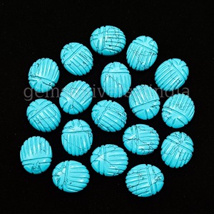 Piedra Preciosa Tallada a Mano de Escarabajo Egipcio Azul Turquesa AAA de 12 mm para Fabricación de Joyas, Venta al por Mayor - Product Image 1