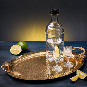 Nueva Bandeja de Servir Ovalada de Metal Dorado 2026 con Asas de Hoja para Cocina, Hotel y Restaurante - Product Image 5