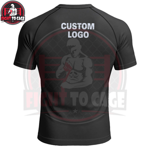 Ropa de Lucha de Buena Calidad, Camiseta Deportiva Negra Ecológica de Secado Rápido con Spandex/Poliéster 180g, Servicio OEM - Product Image 2