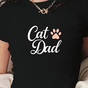 เสื้อยืดแฟชั่นผู้หญิงพิมพ์ลาย Cat DAD with PAW - Product Image 1