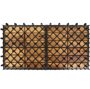 Dalles de terrasse modernes en acacia 60x30cm, marron, parquet élégant, pour extérieur, balcon, bord de piscine, antidérapantes, finition lisse - Product Image 5