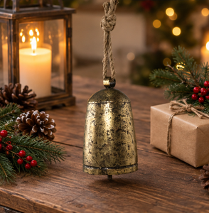 AK Laiton Décoratif Métal Cloches De Noël Rustique Fini Unique Moderne Cloche Sur Corde Pour Décor De Noël/Décor À La Maison - Product Image 2