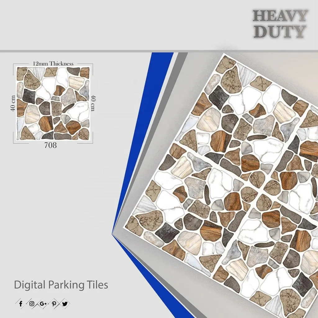 Vistaar-Baldosas de porcelana Digital para exteriores, azulejos de cerámica de 40x40cm, calidad española, 400x400mm, para estacionamiento de suelo, 16x16