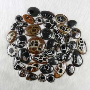 Venta al por mayor de septariano natural de calidad para la fabricación de joyas, lote de cabujones de piedra preciosa de septariano negro para joyería. - Product Image 1