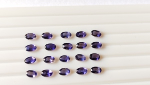 Piedras Ovaladas Facetadas de Iolita Azul Natural AAA de 6x8 mm, Piedras Preciosas Sueltas Calibradas, Lote al por Mayor para la Fabricación de Joyas - Product Image 3