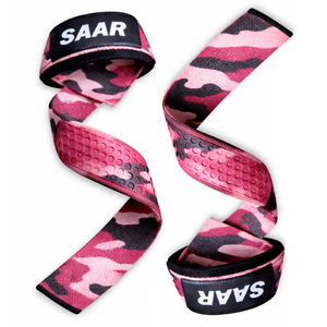 Correas de Levantamiento Profesionales SAAR INDUSTRIES, Color Rosa Camuflaje, Agarre de Silicona Antideslizante, Ajustables, Transpirables, Unisex - Product Image 3