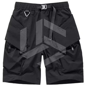 2026 Latest Design 100% Cotton Casual Solid Pattern Mid Waist Quick Dry Men's Cargo Shorts Lightweight Wholesale - Product Image 3