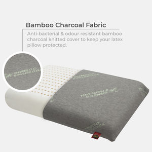 หมอนรองคอทรงสี่เหลี่ยมผืนผ้า รุ่น Goodnite ระบายอากาศได้ดี ผลิตจากถ่านไม้ไผ่ออร์แกนิค ยางพาราธรรมชาติ 100%  ปรับแต่งได้ รองรับต้นคออย่างดี ทันสมัย - Product Image 2