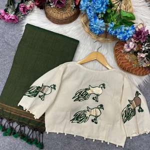 Hermosa Blusa de Seda con Bordado Zari Hecho a Mano y Trabajo Artesanal con Espejos Reales para Fiestas en Todas las Estaciones - Product Image 6