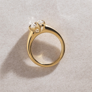 EtherStar Jewels 2.5ct <b>Cushion</b> Cut Lab Grown Diamond Compass Prong Engagement <b>Ring</b> 18K Yellow Gold Solitaire <b>Ring</b> for Women - Product Image 3