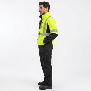 Veste de sécurité avec bandes réfléchissantes, veste de travail légère, tissu durable, coupe confortable, vêtements de sécurité industrielle pour l'extérieur, OEM - Product Image 6