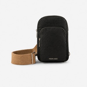 Vintage Minimalist Black Crossbody <b>Bag</b> Arcuate Shoulder Strap Waterproof Organic Leather <b>Multi</b> Functional Interior Zipper Pocket - Product Image 1