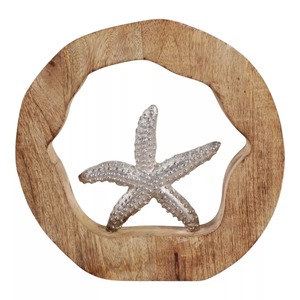 Sculpture de table en aluminium faite à la main, motif étoile de mer, design moderne, pour décoration de salon, motif vertical, Jaffs Exports JE219771 - Product Image 4