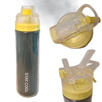 Nouvelle Innovation Bouteille d'Eau Isotherme Écologique 650ml en Plastique avec Pulvérisateur et Paille, Isolation Thermique 6 Heures pour Adultes Cyclistes