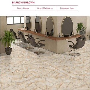Carreaux de porcelaine polie Onyx Brun Premier Choix BARROWN 24x48, surface brillante, carreaux vitrifiés, appartement moderne, céramique Novac - Product Image 1