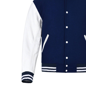 Wholesale Custom Fashionable Varsity College Baseball Jacket For <b>Men</b> Wool Body & Leather Sleeves Letterman Varsity Jacket - Product Image 2