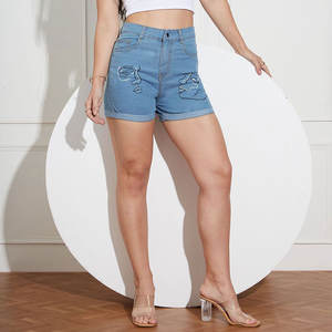 Shorts de Mezclilla para Mujer, Corte Holgado, Estilo Urbano, Shorts de Mezclilla Modernos e Informales para Mujer con Diseño Impreso con Láser - Product Image 4