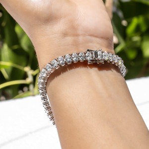 Pulsera de Oro Blanco con Diamantes, Corte Brillante Redondo, Color D, Natural, Certificado GIA, Joyería Clásica para Mujer, para Boda - Product Image 6