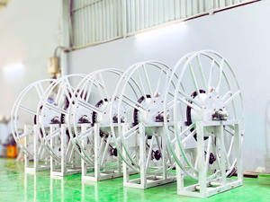 Carrete de manguera industrial de aluminio de alta resistencia para exportación OEM, duradero, de aviación, de un solo enrollamiento, para repostaje de aeronaves, TechnoJet, fabricado en Vietnam, 12V - Product Image 5