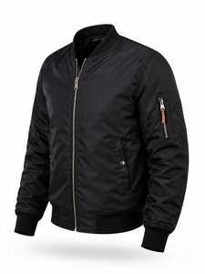 High Quality Wholesale Winter <b>Men's</b> High Street Style Stand Collar Quick Dry Nonwoven Nylon <b>Suede</b> Zipper Solid Pattern <b>Jacket</b> - Product Image 3