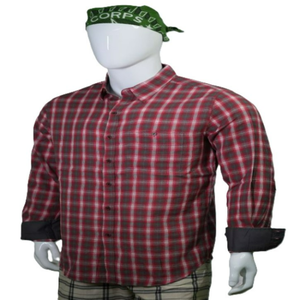 Chemise en flanelle 100 % coton biologique à carreaux tendance pour homme, décontractée, à manches longues boutonnée, anti-plis - Product Image 2