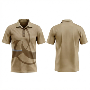 Camiseta de Manga Corta para Hombre, con Bloques de Color, Cierre de Cremallera, Tejido Transpirable, Diseño Casual, Largo Regular, Estampado, 100% Algodón, con Bolsillo - Product Image 2