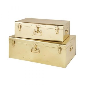 Coffre de rangement en métal vert robuste avec serrures et poignée en laiton pour outils et organisation domestique - Product Image 2