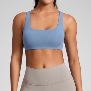 Custom Sizes Women Fitness Yoga Wear Crisscross Adjustable Strap Color Blocking Four Way Stretchy Eco-Friendly Quick Sports <b>Bra</b> - Product Image 3